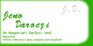 jeno daroczi business card